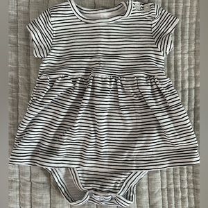 NWOT Zutano Striped Dress Bodysuit, 6 months